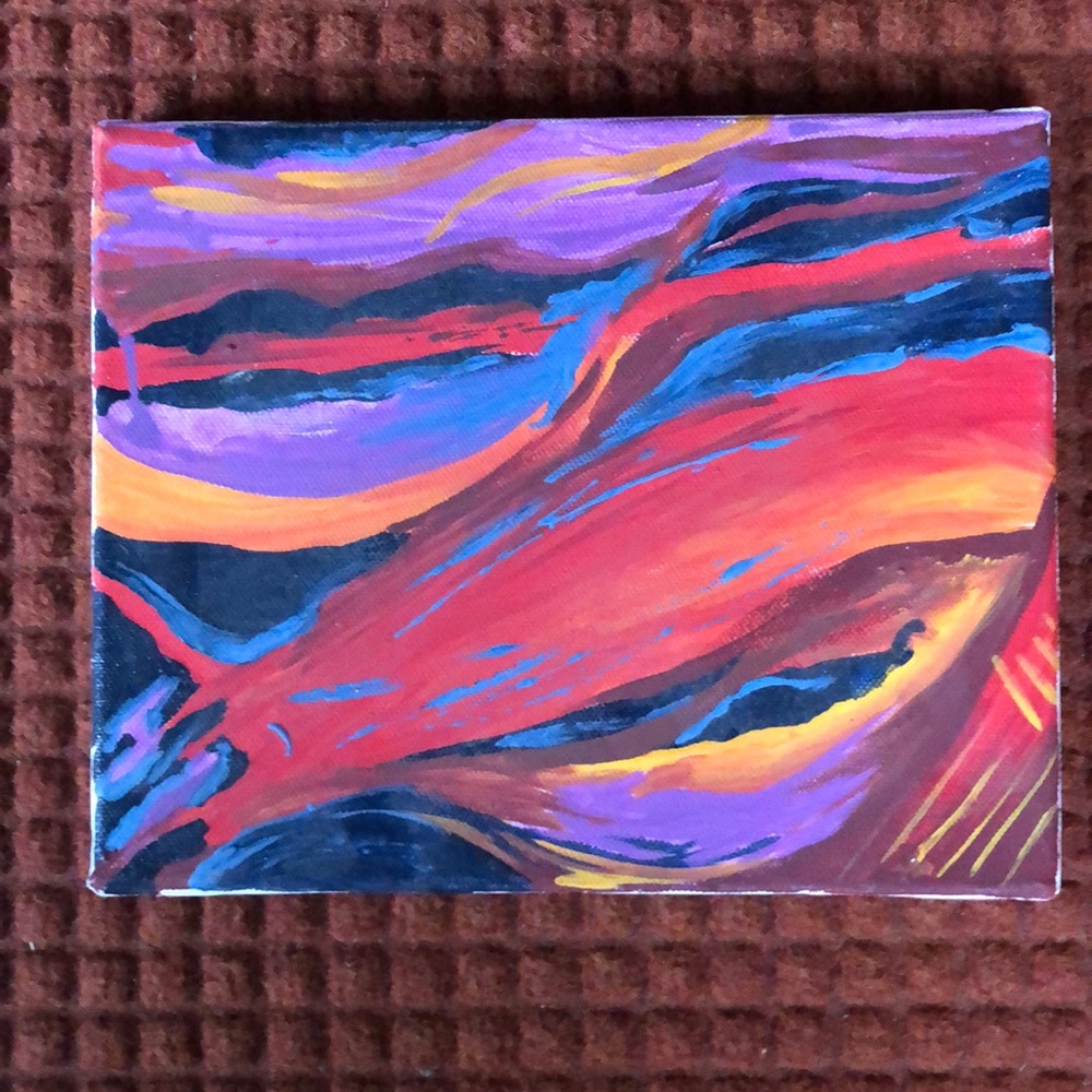 LIL POP OF COLOR ARTWORK fresh original painting artwork canvas happy blend